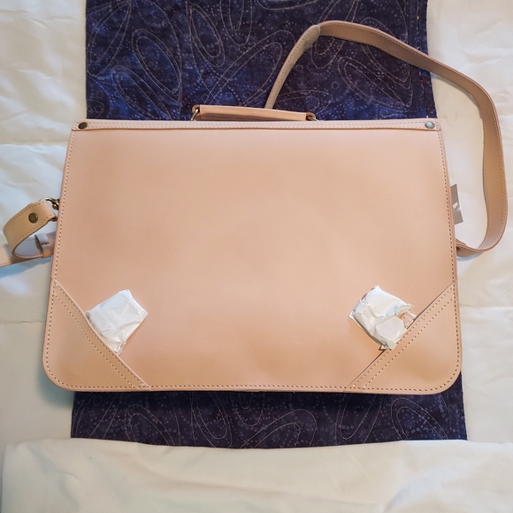 NEW rare vintage BREE satchel in natural leather, w/ backpack straps and dustbag - Picture 6 of 10